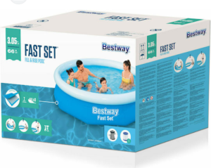 Bestway Στρογγυλή Πισίνα 3200lt Φουσκωτή Μπλε