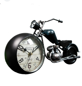 Ρολόι επιτραπέζιο ρετρό μηχανή σε μαύρο χρώμα από μέταλλο