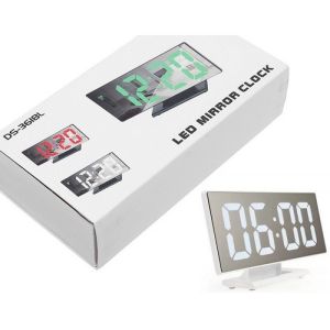 Ρολόι Καθρέφτης LED, Ξυπνητήρι, Ημερολόγιο & Θερμόμετρο