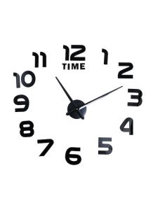 Ρολόι Τοίχου Αυτοκόλλητο 3D DIY 50-120cm ZH002 Μαύρο