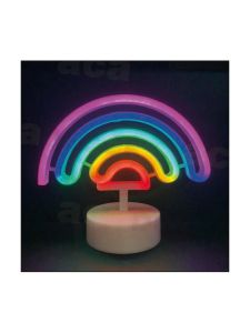 Rainbow Επιτραπέζιο Διακοσμητικό Φωτιστικό με Φωτισμό RGB Neon Μπαταρίας Πολύχρωμο