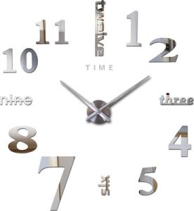 Αυτοκόλλητο Ρολόι Τοίχου DIY Με Αριθμούς (μικρό) 50cm έως 70cm.