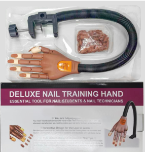 Χέρι Πρακτικής Εξάσκησης Manicure με Επιτραπέζια Βάση Στήριξης & Ανταλλακτικά Νυχιών