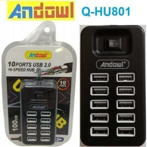 Andowl Q-HU801 USB 2.0 Hub 10 Θυρών με σύνδεση USB-A
