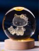 Κρυστάλλινη Σφαίρα Hello Kitty Φωτάκι νυχτός σε ξύλινη βάση