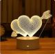 Τρισδιάστατο 3D επιτραπέζιο φωτιστικό καρδιές